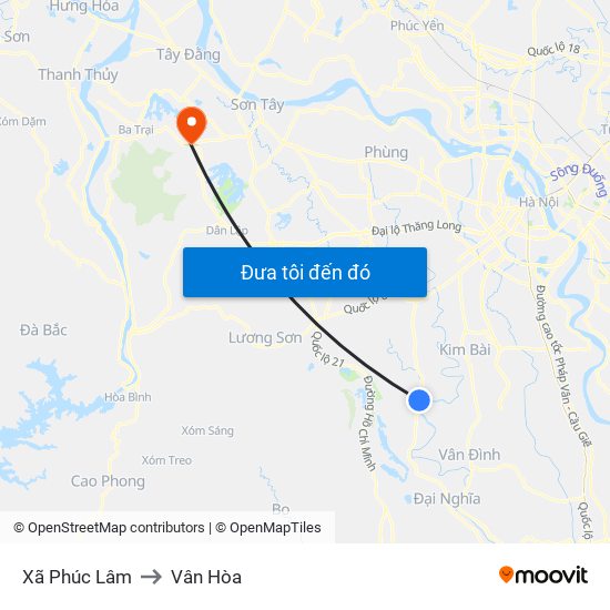 Xã Phúc Lâm to Vân Hòa map