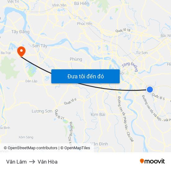 Văn Lâm to Vân Hòa map