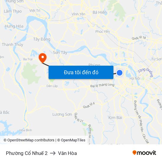Phường Cổ Nhuế 2 to Vân Hòa map