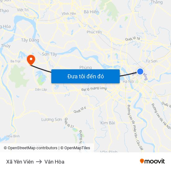 Xã Yên Viên to Vân Hòa map