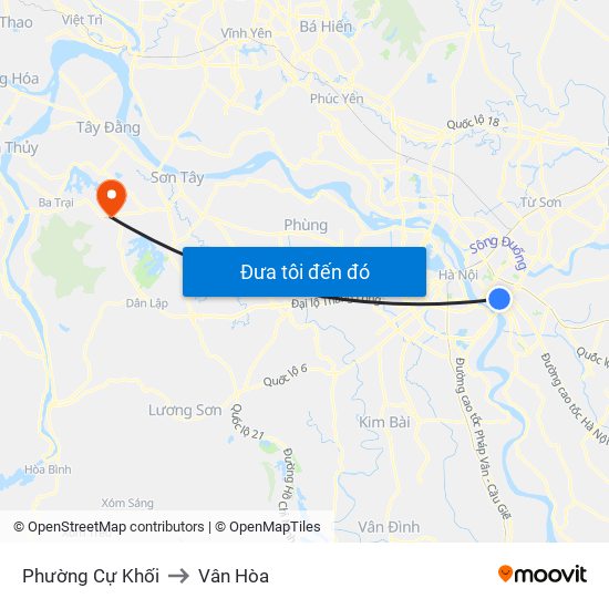 Phường Cự Khối to Vân Hòa map