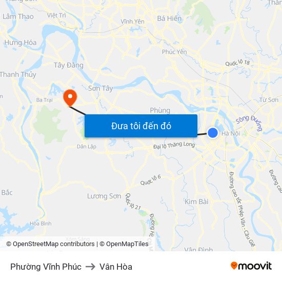 Phường Vĩnh Phúc to Vân Hòa map