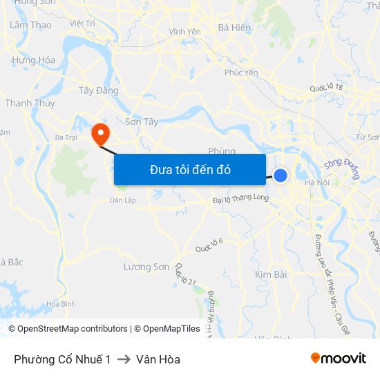 Phường Cổ Nhuế 1 to Vân Hòa map