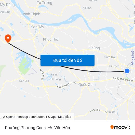 Phường Phương Canh to Vân Hòa map