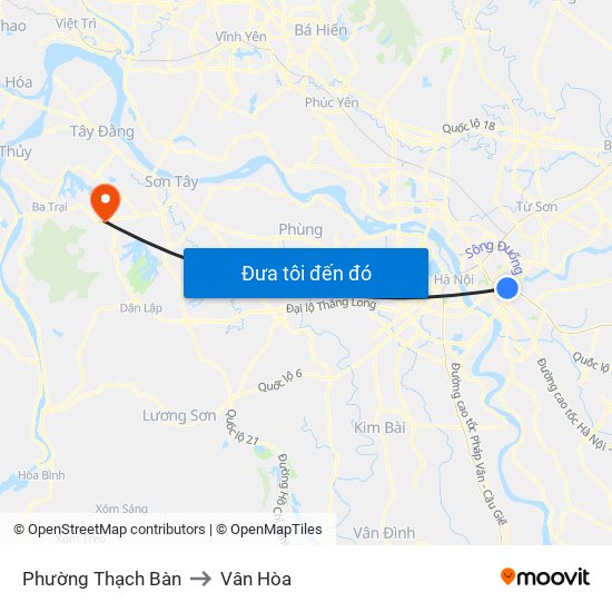 Phường Thạch Bàn to Vân Hòa map