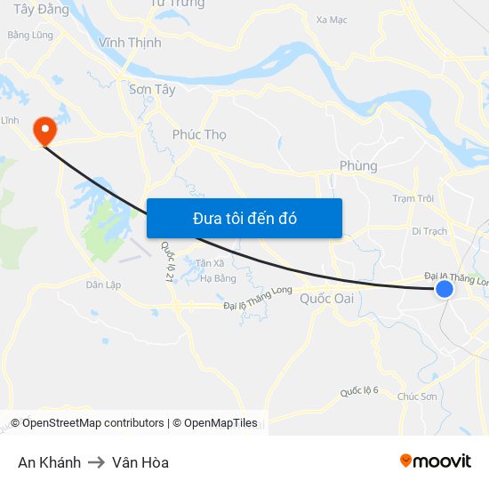 An Khánh to Vân Hòa map