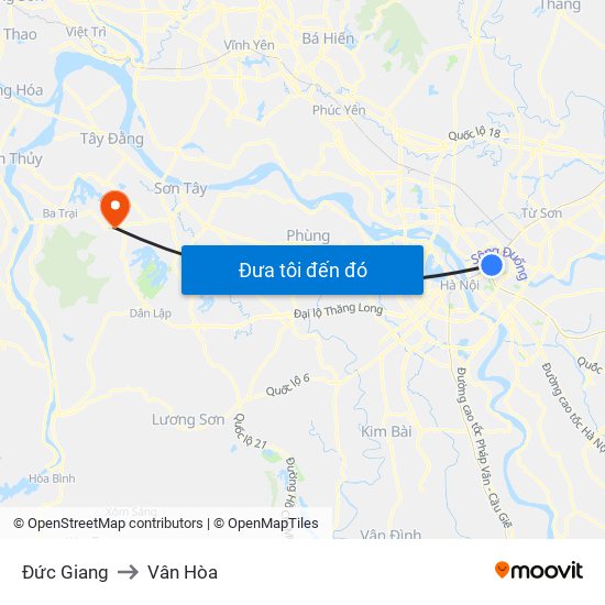 Đức Giang to Vân Hòa map