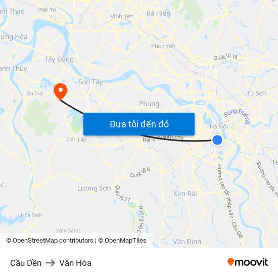 Cầu Dền to Vân Hòa map