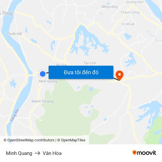 Minh Quang to Vân Hòa map