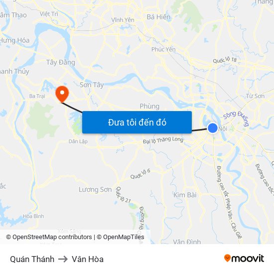 Quán Thánh to Vân Hòa map