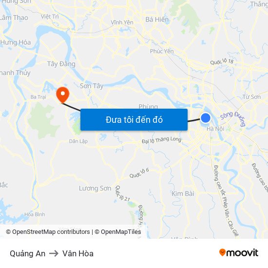 Quảng An to Vân Hòa map