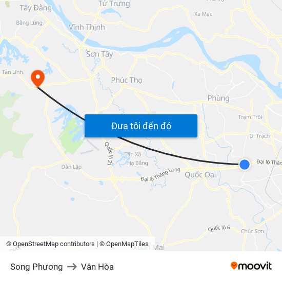 Song Phương to Vân Hòa map