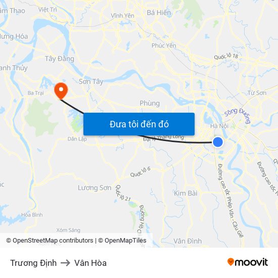 Trương Định to Vân Hòa map