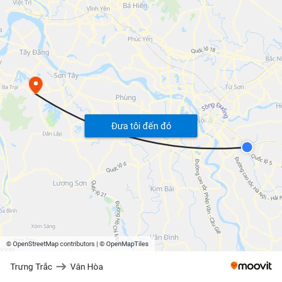 Trưng Trắc to Vân Hòa map