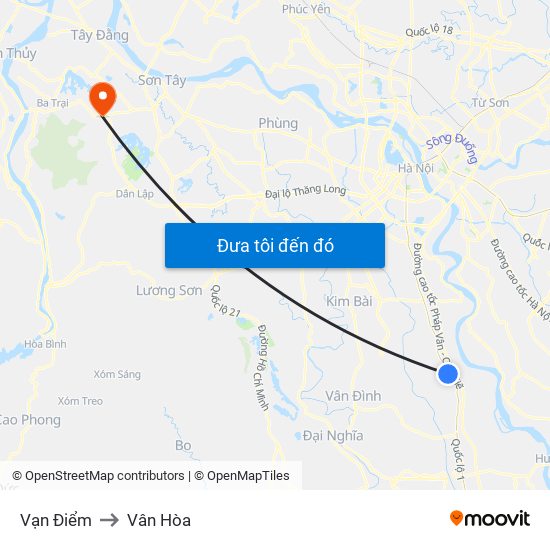 Vạn Điểm to Vân Hòa map