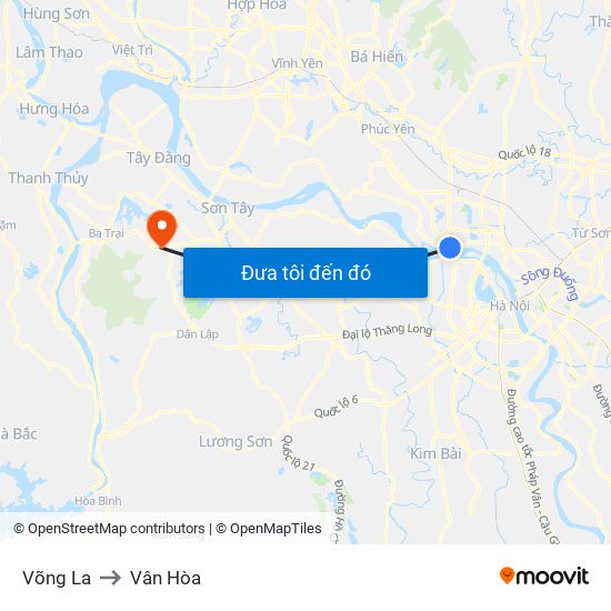 Võng La to Vân Hòa map