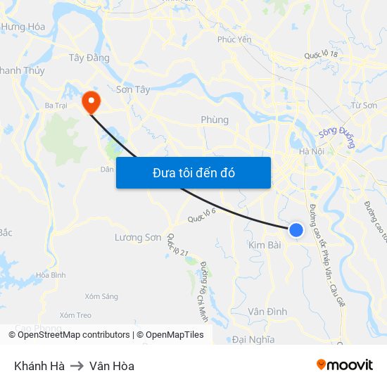 Khánh Hà to Vân Hòa map