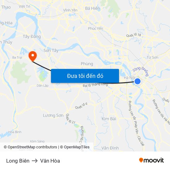 Long Biên to Vân Hòa map
