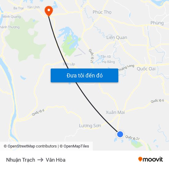 Nhuận Trạch to Vân Hòa map