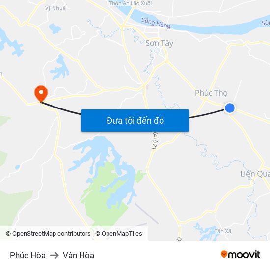 Phúc Hòa to Vân Hòa map