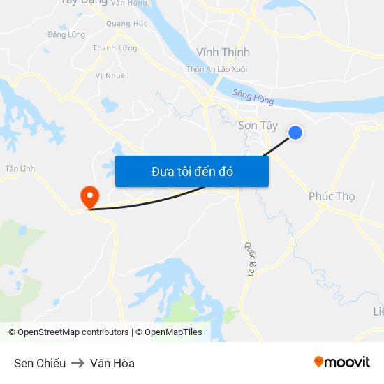 Sen Chiểu to Vân Hòa map