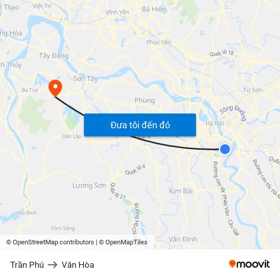 Trần Phú to Vân Hòa map