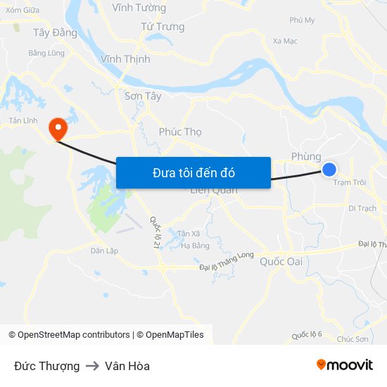 Đức Thượng to Vân Hòa map