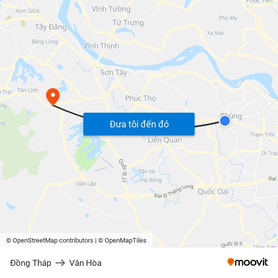 Đồng Tháp to Vân Hòa map