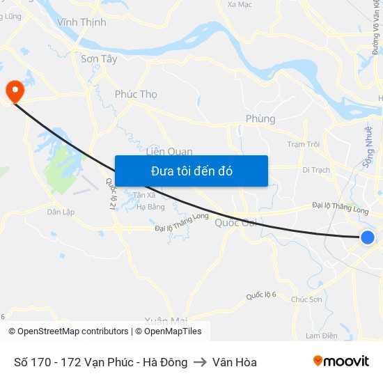 Số 170 - 172 Vạn Phúc - Hà Đông to Vân Hòa map