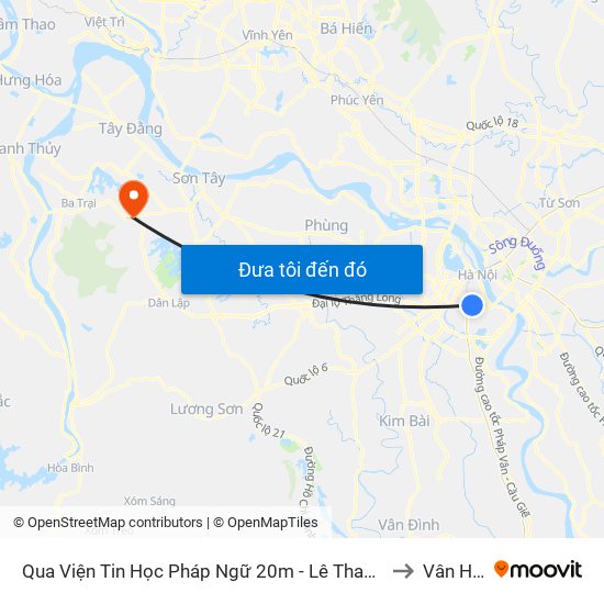 Qua Viện Tin Học Pháp Ngữ 20m - Lê Thanh Nghị to Vân Hòa map