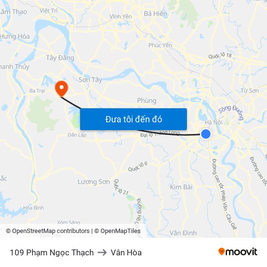 109 Phạm Ngọc Thạch to Vân Hòa map