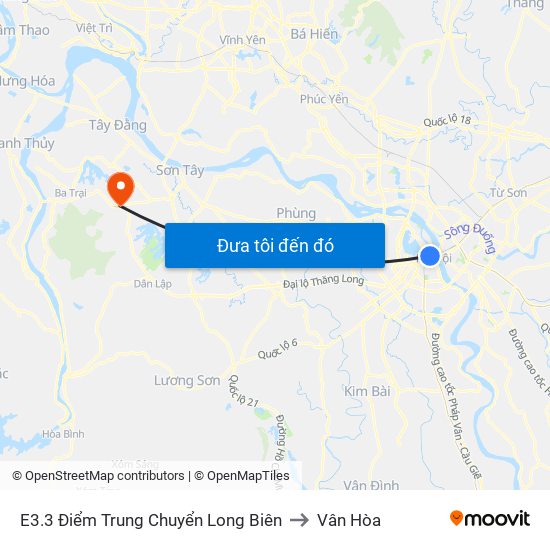E3.3 Điểm Trung Chuyển Long Biên to Vân Hòa map