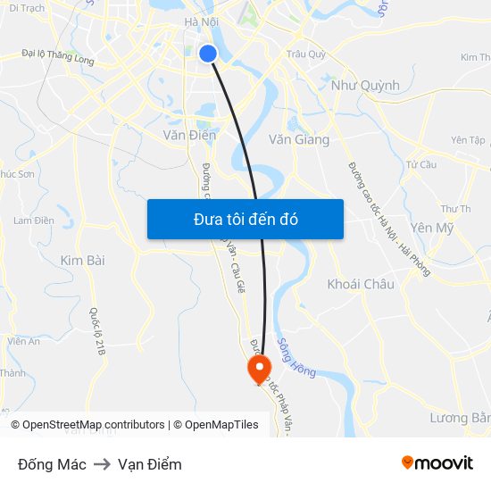 Đống Mác to Vạn Điểm map