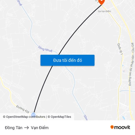 Đồng Tân to Vạn Điểm map