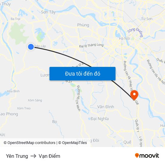 Yên Trung to Vạn Điểm map