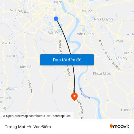 Tương Mai to Vạn Điểm map