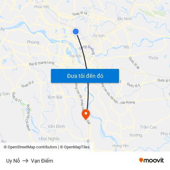 Uy Nỗ to Vạn Điểm map