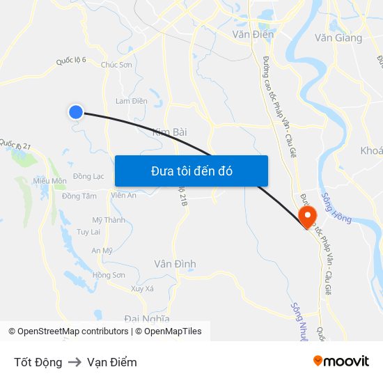 Tốt Động to Vạn Điểm map