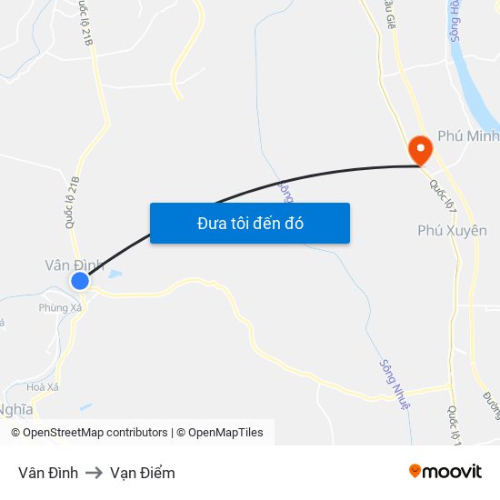 Vân Đình to Vạn Điểm map