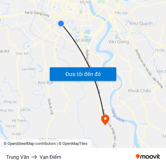 Trung Văn to Vạn Điểm map