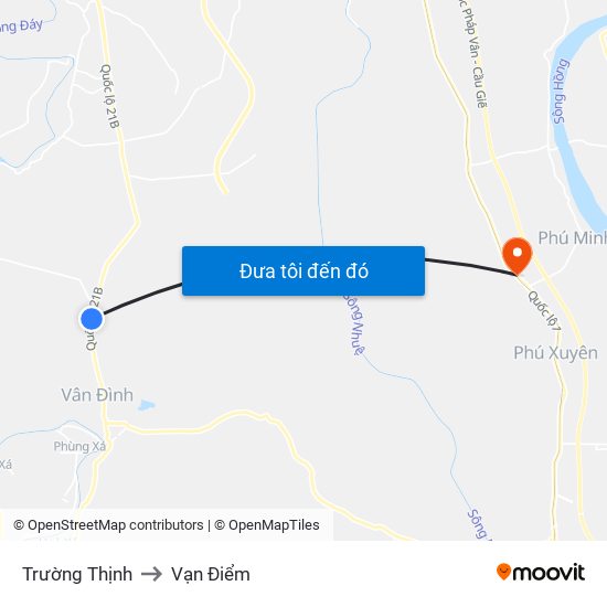 Trường Thịnh to Vạn Điểm map