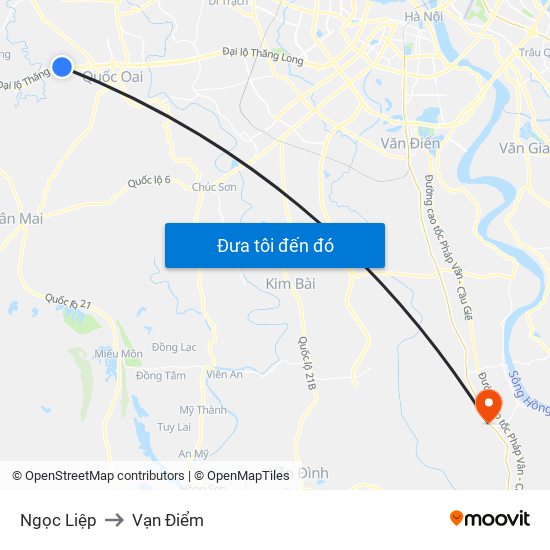 Ngọc Liệp to Vạn Điểm map