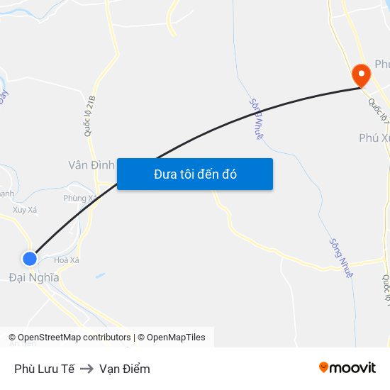 Phù Lưu Tế to Vạn Điểm map