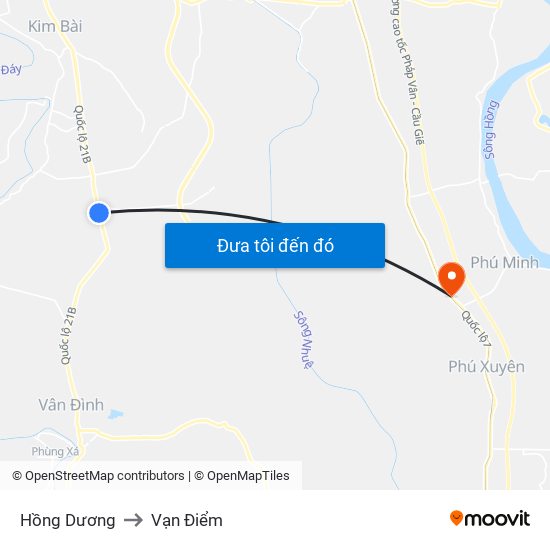 Hồng Dương to Vạn Điểm map