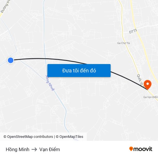 Hồng Minh to Vạn Điểm map
