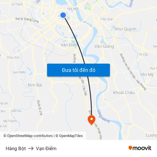 Hàng Bột to Vạn Điểm map