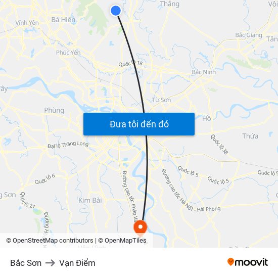 Bắc Sơn to Vạn Điểm map