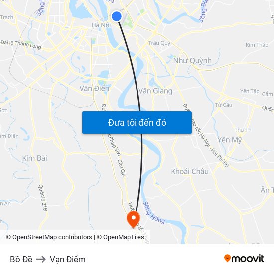 Bồ Đề to Vạn Điểm map