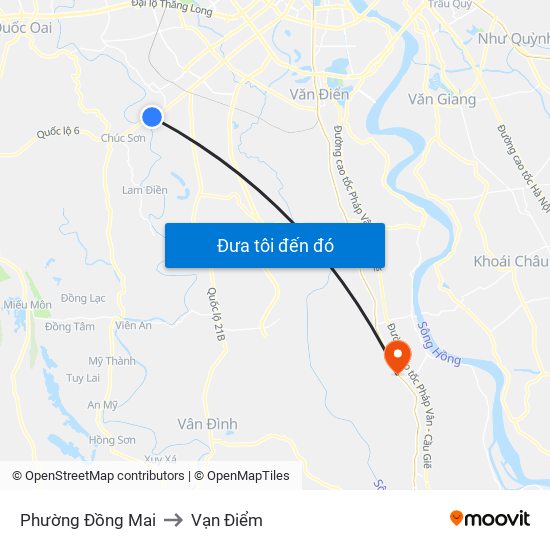 Phường Đồng Mai to Vạn Điểm map