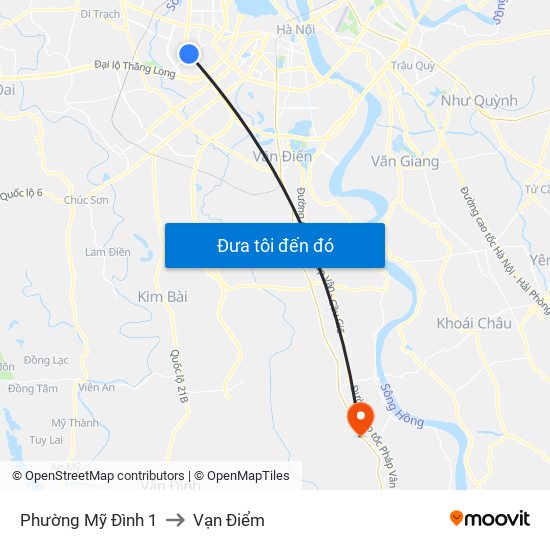 Phường Mỹ Đình 1 to Vạn Điểm map